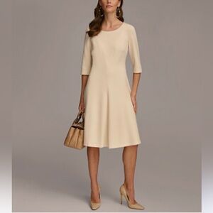 Donna Karan Structured A-Line Knit Dress
